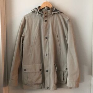 Brooks Brothers Men's Beige/Tan Hooded Raincoat